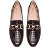 CLARKS WOMENS LEATHER LOAFER - BROWN